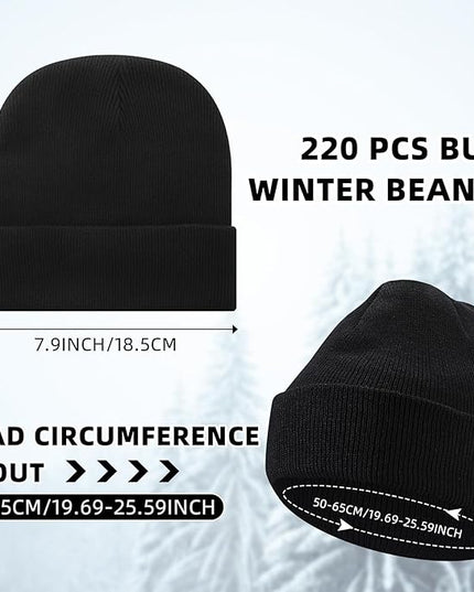 Toulite Bulk Winter Beanies for Homeless Donation Unisex Warm Knitted Beanie Hats Skull Cap