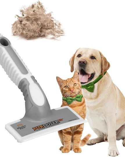 FurDozer Pet Hair Remover & Auto Detailing Tools - Cat & Dog Hair Remover for Carpets, Car Interiors, Couches, Bedding, & Pet Furniture (Gray, X6)