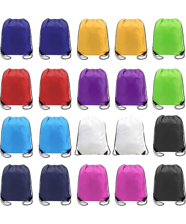 BeeGreen Drawstring Backpack Bags 20,30,50 Packs Reflective String Bags for Gym Sport Trip Cinch Sack DIY for Women Men