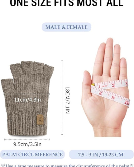 Fingerless Gloves Half Finger Winter Warm Knitted Gloves Working Running Biking Driving for Men and Women