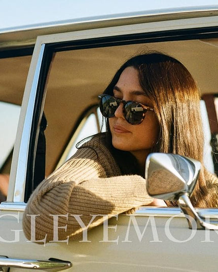 Gleyemor Vintage Polarized Sunglasses for Men Round Sunglasses UV400 Protection Retro Hand-crafted Acetate Frame