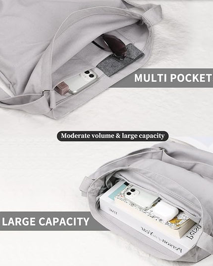 Women's blank large Size Canvas Crossbody Tote Handbags Shoulder Bag