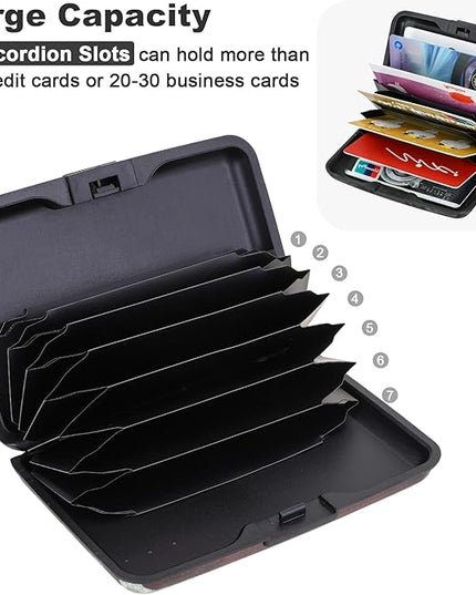 ELFISH Mini RFID Aluminum Wallet Credit Cards Holder Business Card Case Metal ID Case for Men Women (Flag)
