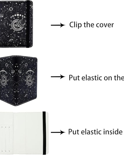 Passport Holder for Women and Men PU Leather Passport Cover for Travel (Sun Moon)