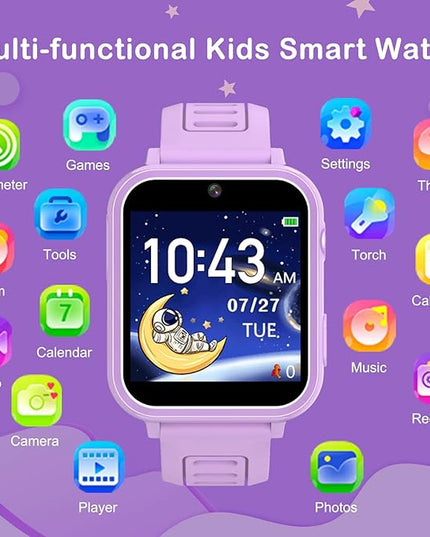 Kids Smart Watches Girls Gifts Age 3-12, Smart Watch for Kids with 39 Games Camera Video Recorder Music Player Alarm Calculator Stopwatch Flashlight Pedometer Gift Toys for Girls Ages 5 6 7 8 9 10