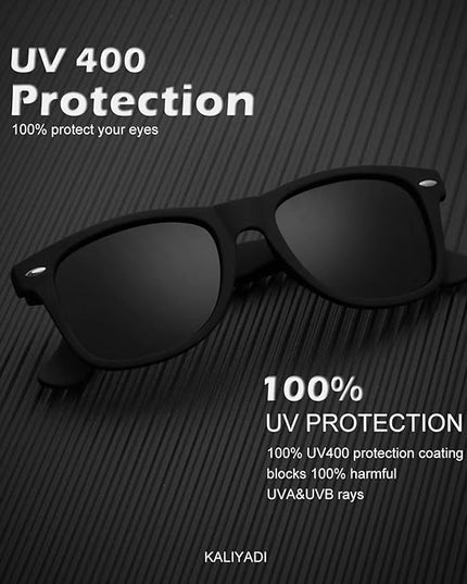 KALIYADI Polarized Sunglasses for Men and Women Matte Finish Sun glasses Color Mirror Lens UV Blocking (3 Pack)