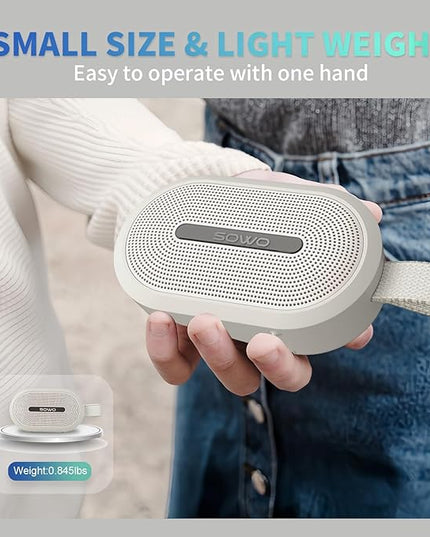 SOWO Wireless Portable Small Speaker, Ultra Magnetic Bluetooth Speaker for Golf Cart, Coverless IP67 Waterproof, 24 H Playtime, Pro Sound, Clip Hanging Design for Outdoor, Indoor - White