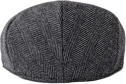 FEINION Men's Wool Tweed Newsboy Ivy Cap Gatsby Golf Flat Hat