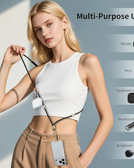 memumi 3-in-1 360° Rotating Adjustable Phone Lanyard Crossbody, Anti-Theft Neck & Wrist Strap for iPhone 17Pro max/All Phones