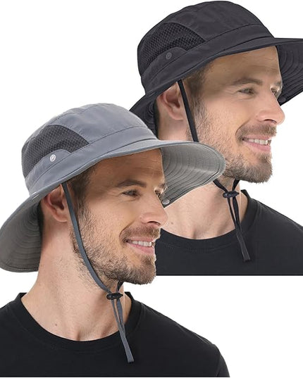 Sun Hat for Men Women UPF 50+ Fishing Hats Waterproof Wide Brim Boonie Bucket Hat for Safari Beach Hiking Garden