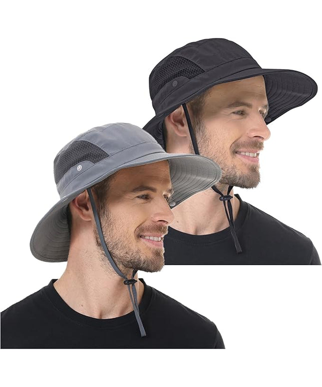 Sun Hat for Men Women UPF 50+ Fishing Hats Waterproof Wide Brim Boonie Bucket Hat for Safari Beach Hiking Garden