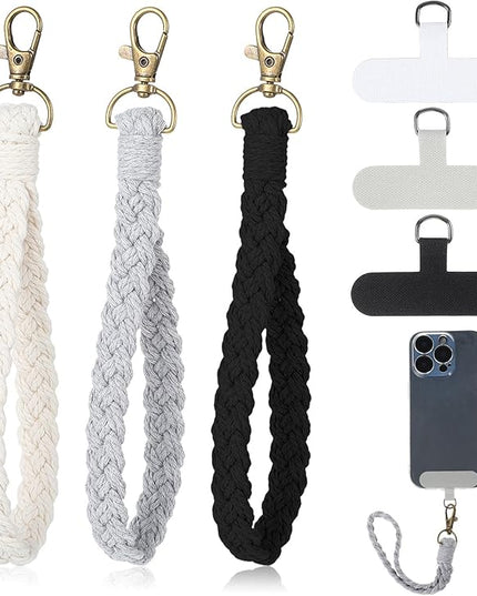 Sibba 3Pcs Phone Wristlet Strap, Cellphone Keychain Wrist Lanyard, Phone Wristlet Anti-Loss Chain with Tether Tab for Phones Case Key