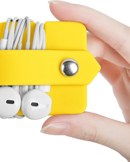 Portable Electronic Device Cover Cord Organizer for Earphones, Yellow