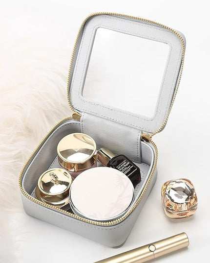 Aveniee Clear Makeup Bag Small, Mini Travel Toiletry Bag Cosmetic Bags Organizer, TSA Approved Clear Makeup Case Pouch with Zipper, Car Essentials for Women Men,Blue