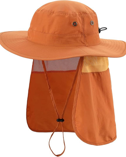 Home Prefer UPF50 Mens Sun Hat with Neck Flap Quick Dry UV Protection Cap Womens Wide Brim Fishing Hat Neck Flap Beach Garden