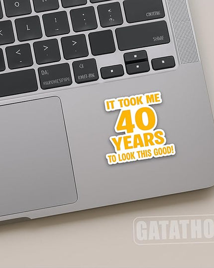 (3Pcs) Funny 40th Birthday Stickers – It Took me 40 Years to Look This Good - Cheers to 40 Years Waterproof Vinyl Decals for Forty Birthday Gifts, Water Bottles, Scrapbooks, Journals, 3 x 2.7 inch