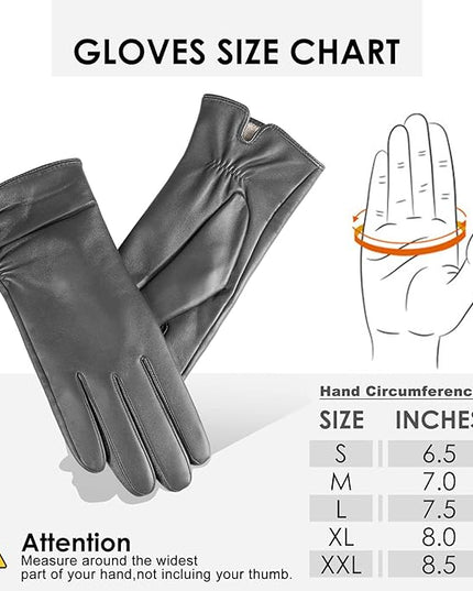 Womens Winter Leather Touchscreen Texting Warm Driving Lambskin Pure Genuine leather Gloves