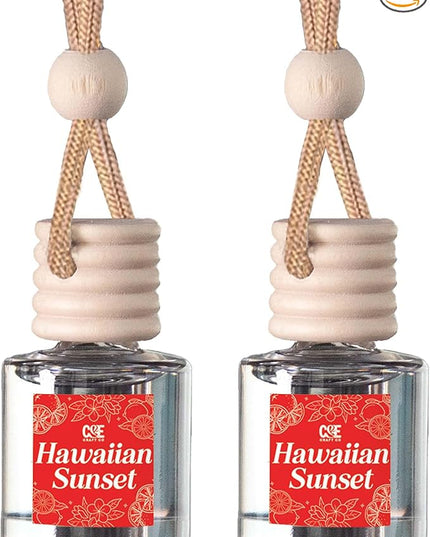 CANDECraftCo Car Air Hanging Fragrance Oil, Car Auto Freshener for Essential Oils, Scents Fragrance Aromatherapy Automobile Diffuser, Long Lasting (Hawaiian Sunset)