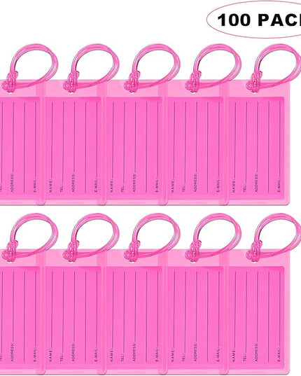 100 Pack Luggage Tags for Suitcases, Airplane Travel Essentials for Flying, International Travel Must Haves, and Luggage Accessories by Sodsay