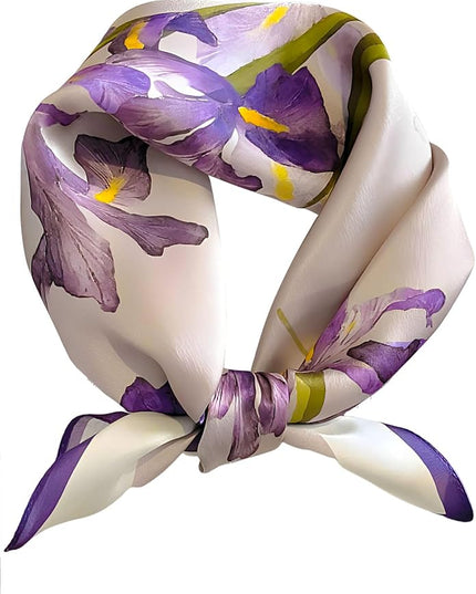 100% Mulberry Silk Scarf for Women Hair Lightweight Square Neckerchief Wrap For Head Scarves 21"
