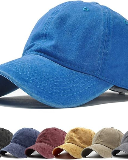 HH HOFNEN Men Women Washed Distressed Twill Cotton Baseball Cap Vintage Adjustable Dad Hat