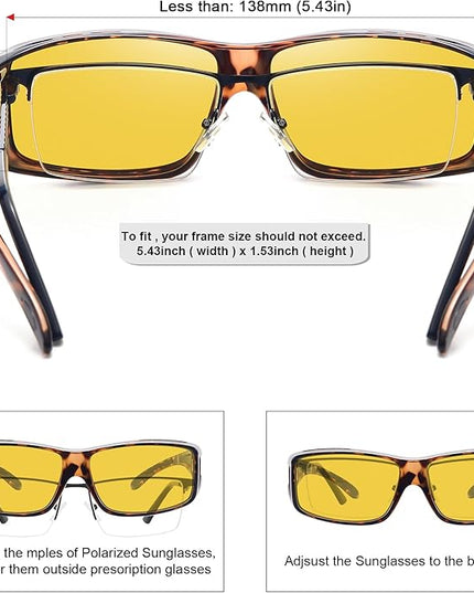 MEETSUN Fit Over Glasses Sunglasses for Men Women,Wrap Around Sunglasses Polarized UV400 Protection