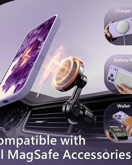 FireNova Magnetic for iPhone 17 Pro Case, Compatible with MagSafe, [Integrated Silicone Camera Control Button] [Camera Protection] Anti-Scratch Microfiber Lining Phone Case, 6.3", Clove Purple