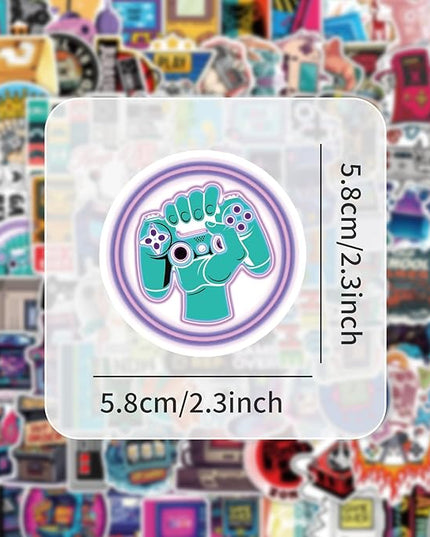 100Pcs Video Game Stickers, Multicolor Vinyl Waterproof Gaming Stickers for Boys, Teens, Men, Adults