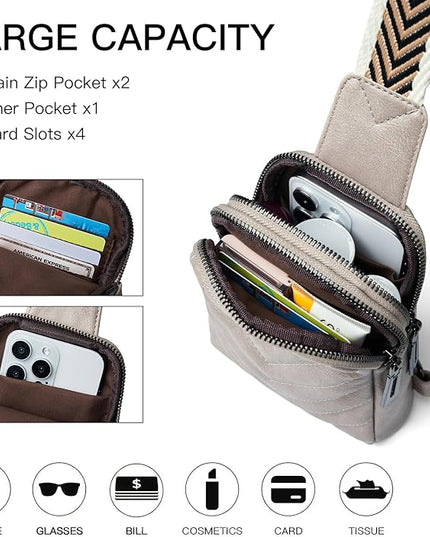 7L Sling Bag for Women Men Leather Small Sling Backpack Daypack Anti Theft Fanny Pack Crossbody Purse Travel