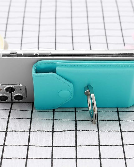 Cell Phone RFID Ring Stand - Wallet Holder for iPhone, Android & All Smartphones - Adhesive Credit Card Holder - Green