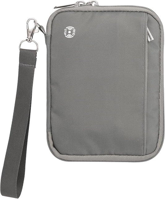 WALNEW Passport Holder Family for 4, RFID Blocking Travel Wallet Women Men, Lightweight Zipper Document Organizer Pouch Bag Credit Cards Case Cover for Travelling