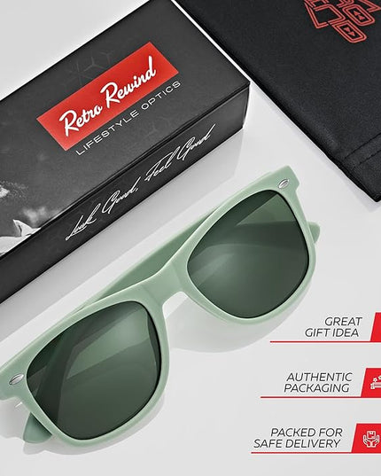 Retro Rewind Polarized Sunglasses for Men and Women - UV Protection Classic Sun Glasses