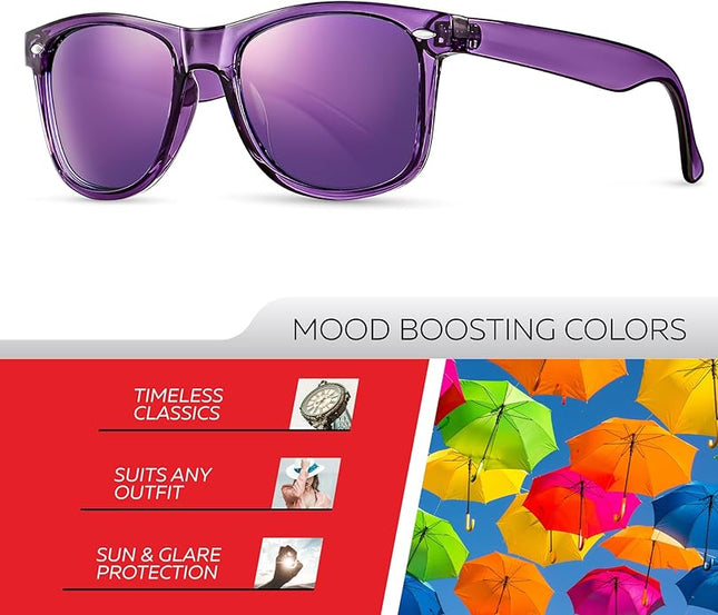 Retro Rewind Polarized Sunglasses for Men and Women - UV Protection Classic Sun Glasses