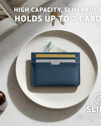 Vaultskin MOORGATE Slim Card Holder - Minimalist Leather Wallet, RFID Blocking Sleeve, Fits Front Pocket, for Men and Women
