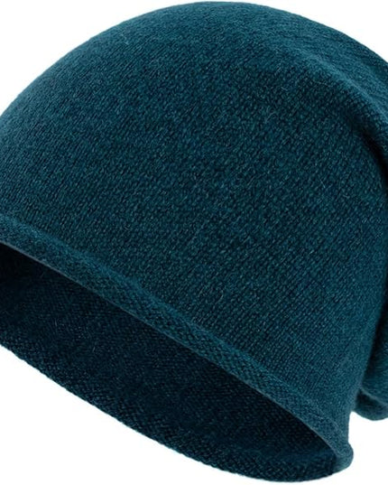 Villand 100% Cashmere Slouchy Beanie Hat for Women, Knitted Ladies Soft Warm Cashmere Skull Beanies Cap