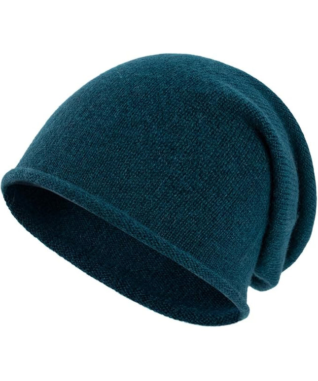 Villand 100% Cashmere Slouchy Beanie Hat for Women, Knitted Ladies Soft Warm Cashmere Skull Beanies Cap