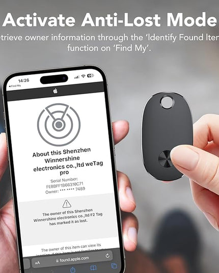 Tracker Tags-4 Pack, Bluetooth Tracker Works with Apple Find My APP (iOS Only), Keys Finder and Item Locator for Luggage, Backpack, Suitcases, Replaceable Battery, IP67 Waterproof weTag pro