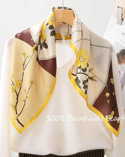 100% Mulberry Silk Scarf for Women Hair Lightweight Square Neckerchief Wrap For Head Scarves 21"