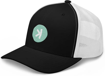 KASPA Crypto Logo Trucker Cap One Size, Black/White, Black/ White, One Size