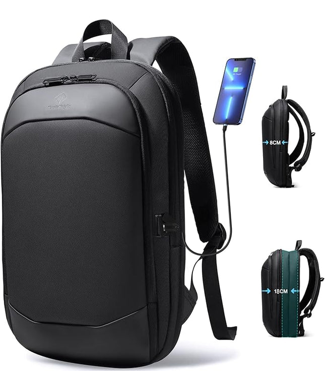 Business Backpack for Men 17 Inch,Slim & Expandable Waterproof Travel Laptop Backpack with USB Charger Port,Anti-Theft Lightweight Large Work Computer Bag,College Laptop Backpacks Gifts for Men Women