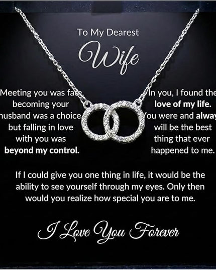 Evername To My Wife, Beautiful Necklace with an Emotional Message Card in a Luxury LED Jewelry Box. Great Birthday, Anniversary, Valentines Day Gift