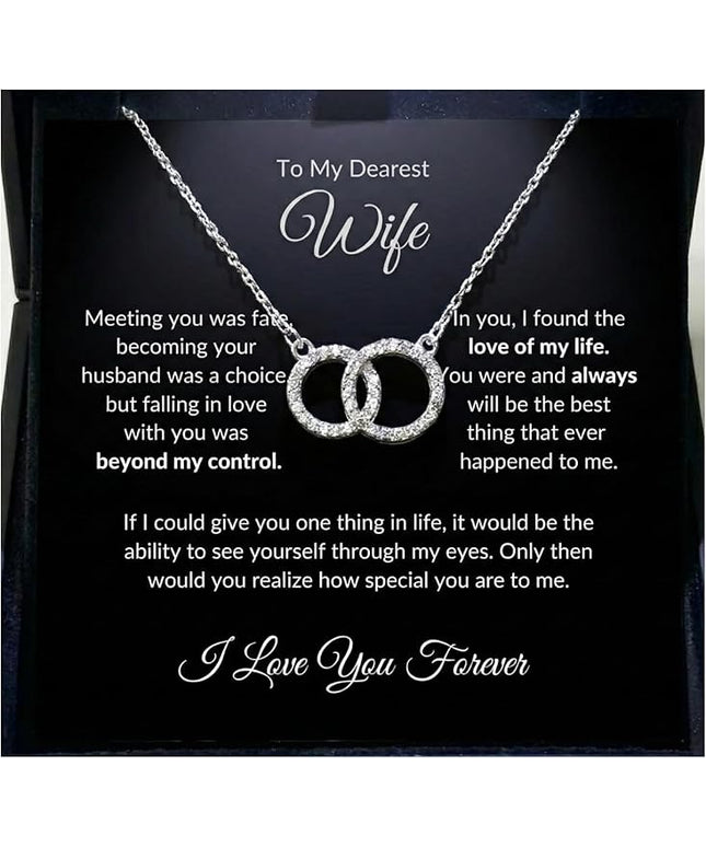 Evername To My Wife, Beautiful Necklace with an Emotional Message Card in a Luxury LED Jewelry Box. Great Birthday, Anniversary, Valentines Day Gift