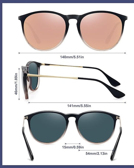 WOWSUN Retro Polarized Sunglasses Womens 2026 Trendy Round Classic Glasses