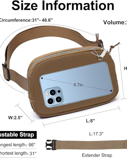 Mini Belt Bag for Women, RFID Small Fanny Pack, Womens Fashion Waist Packs with Extender Strap, Crossbody Bum Bags