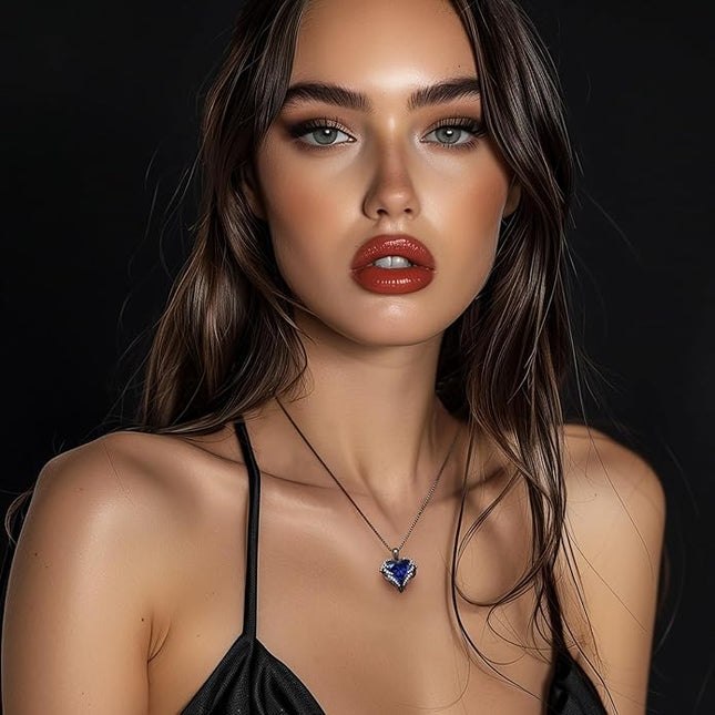 CDE Christmas Gifts for Women Angel Wings Necklace for Women with Birthstone, Love Heart Silver Tone/Gold Tone Pendant, Ideal Anniversary or Birthday Jewelry Gifts for Wife Girlfriend Her