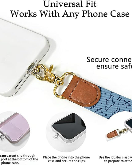Phone Lanyard Crossbody Wrist Strap, Adjustable Ocean Minimalist Neck & Wrist Lanyard for Phones, Car Keys, Wallet and ID Badge