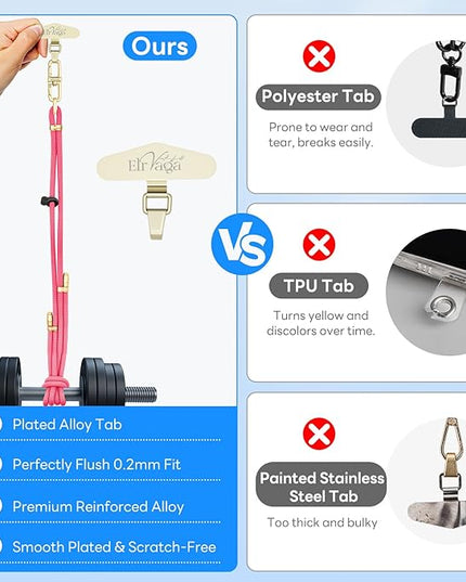 Adjustable Anti-Theft Phone Lanyard - 8mm Mountain Climbing Rope Neck & Crossbody Strap with Secure Locking Metal Clip - Rugged Outdoor Design for Smartphones (Rose Red)
