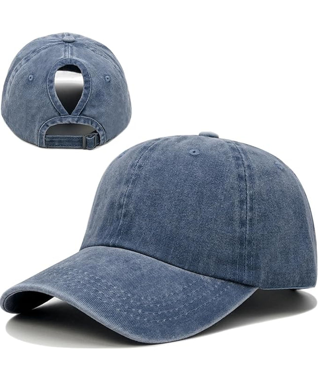 YeeHeen Ponytail Baseball Cap for Women High Messy Bun Caps Washed Cotton Hats