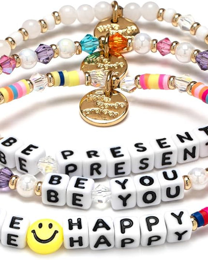 Little Words Project Mother's Day Gifts, The Original Word Bracelet, Made with Colorful Beads and Plated Brass Hardware, Handcrafted Design & Positive Message