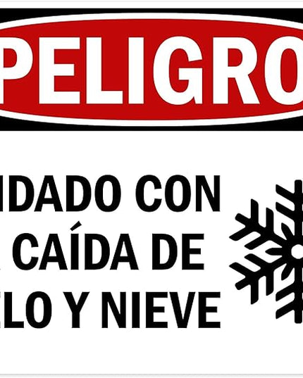 Danger Watch for Falling Ice and Snow Bilingual Sign, 24x30 Inches, 55 mil thick HDPS (high density polystyrene), Made in USA by My Sign Center
